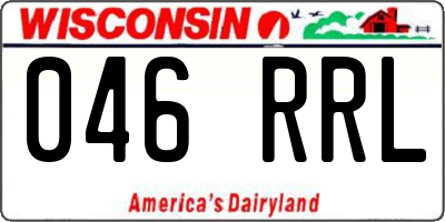 WI license plate 046RRL