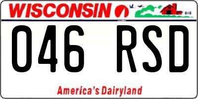 WI license plate 046RSD