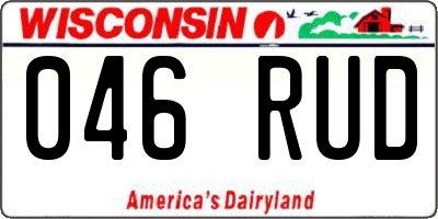 WI license plate 046RUD