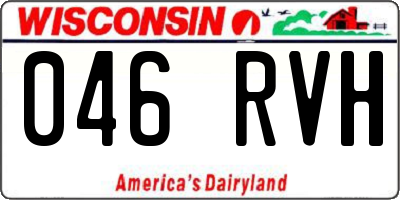 WI license plate 046RVH