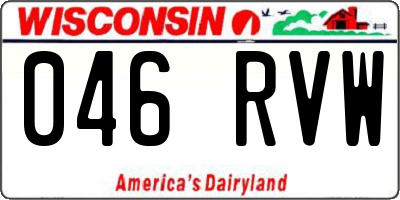 WI license plate 046RVW