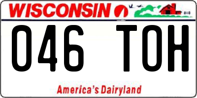 WI license plate 046TOH