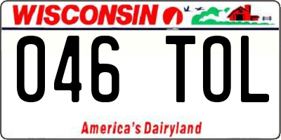 WI license plate 046TOL