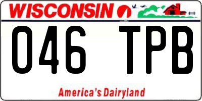 WI license plate 046TPB