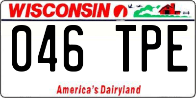 WI license plate 046TPE