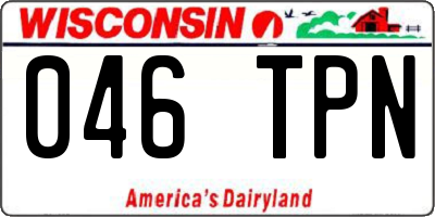 WI license plate 046TPN