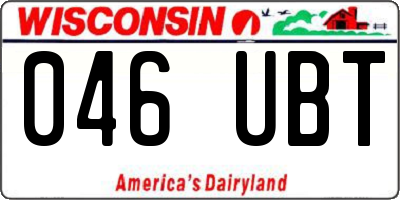 WI license plate 046UBT