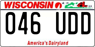 WI license plate 046UDD