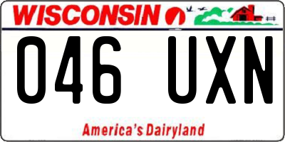 WI license plate 046UXN