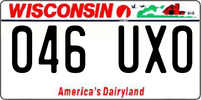 WI license plate 046UXO