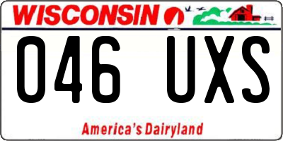 WI license plate 046UXS