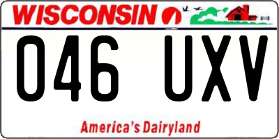 WI license plate 046UXV