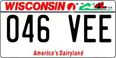 WI license plate 046VEE