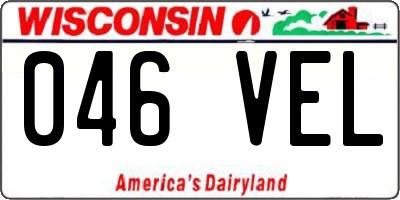 WI license plate 046VEL