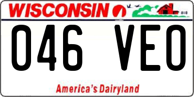 WI license plate 046VEO