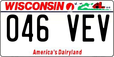 WI license plate 046VEV