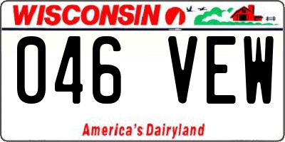 WI license plate 046VEW