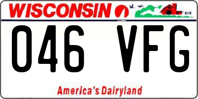 WI license plate 046VFG