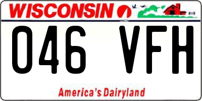 WI license plate 046VFH