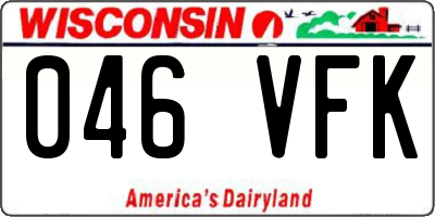 WI license plate 046VFK