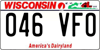 WI license plate 046VFO