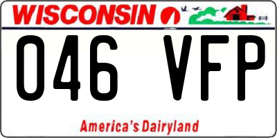 WI license plate 046VFP