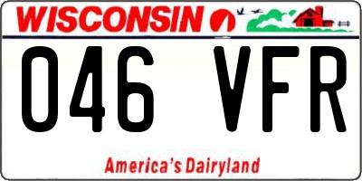 WI license plate 046VFR