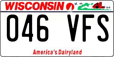 WI license plate 046VFS