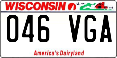 WI license plate 046VGA