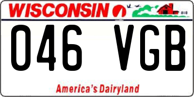 WI license plate 046VGB