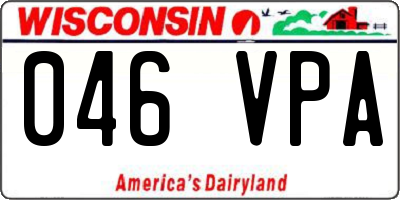 WI license plate 046VPA