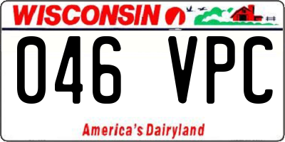 WI license plate 046VPC