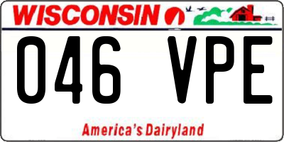 WI license plate 046VPE