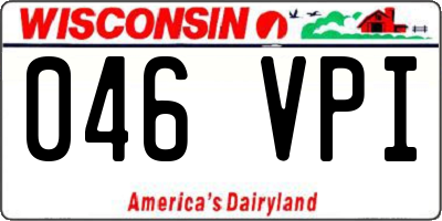WI license plate 046VPI