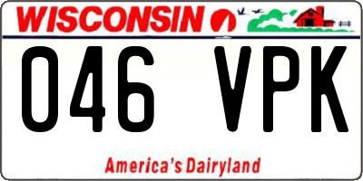 WI license plate 046VPK