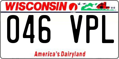 WI license plate 046VPL