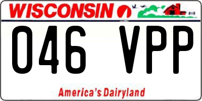 WI license plate 046VPP