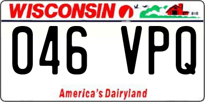 WI license plate 046VPQ
