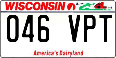 WI license plate 046VPT