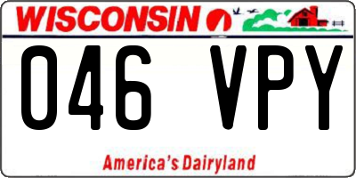 WI license plate 046VPY