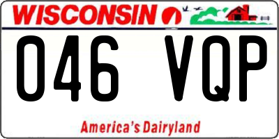 WI license plate 046VQP