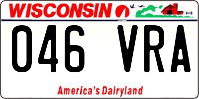 WI license plate 046VRA