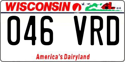 WI license plate 046VRD
