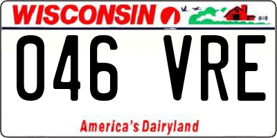 WI license plate 046VRE