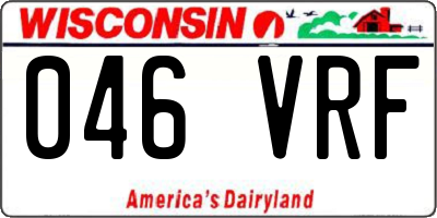 WI license plate 046VRF