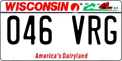 WI license plate 046VRG