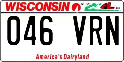 WI license plate 046VRN