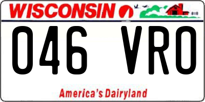 WI license plate 046VRO