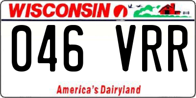 WI license plate 046VRR