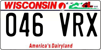 WI license plate 046VRX